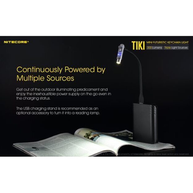 Nitecore TIKI 300 Lm + 365nm UV gaisma