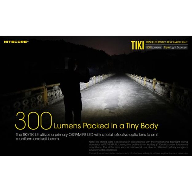 Nitecore TIKI 300 Lm + 365nm UV gaisma