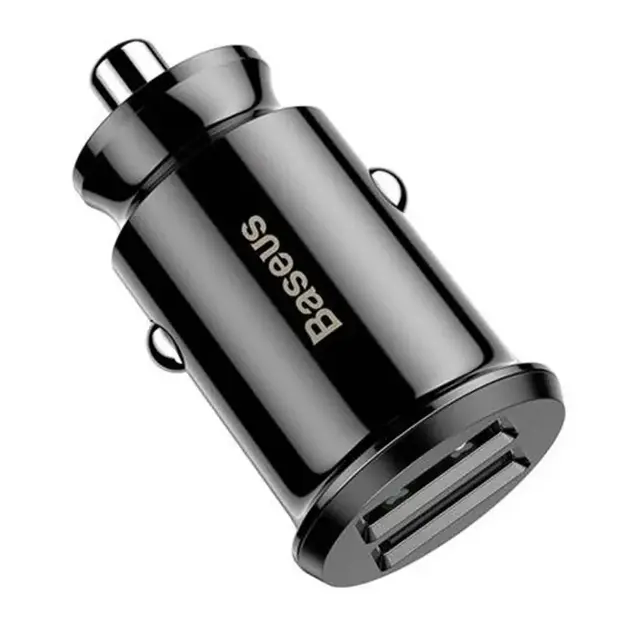 Baseus Grain 2x USB 5V 3.1A auto lādētājs (melns)