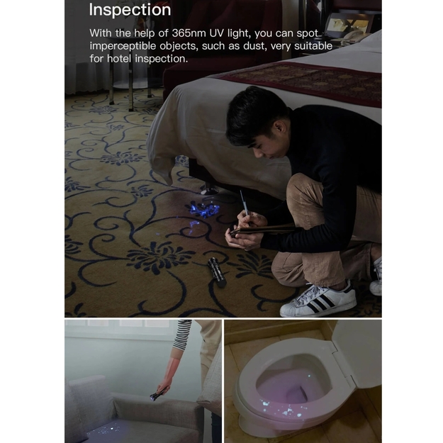 Wuben P26 lukturis 500lm ar UV 365nm 2W gaismu