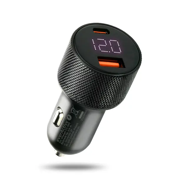 everActive CC-50Q Car Charger with USB QC3.0 and USB-C PD 75W
