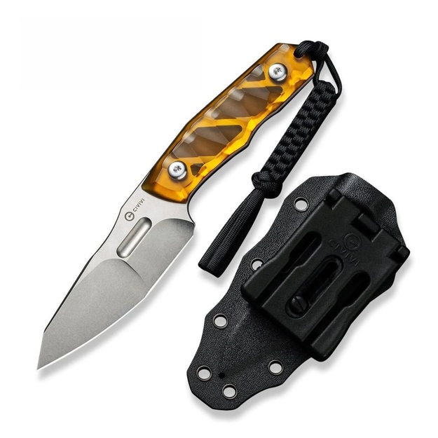 Civivi fiksētais nazis Propugnator Polished Ultem, Stonewashed D2 no PG Knives (C23002-3)