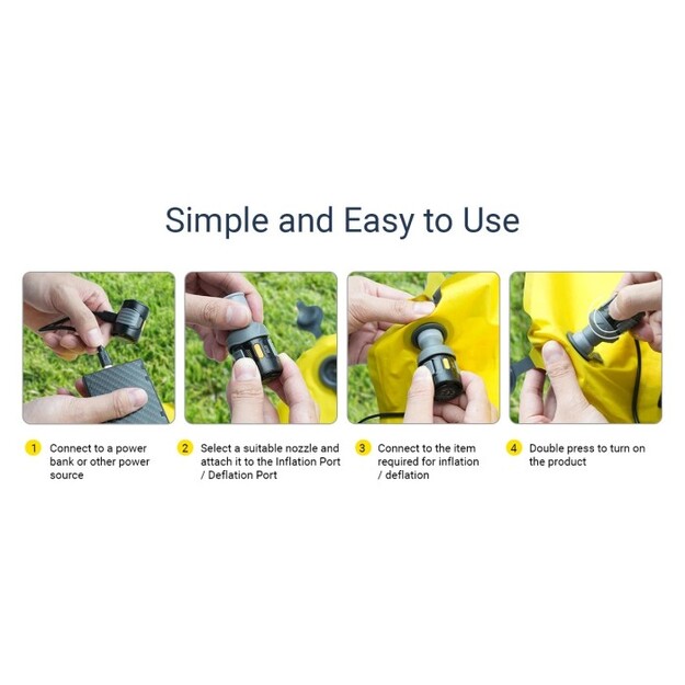 Nitecore AP01 elektriskais mini sūknis (kompresors), USB-C