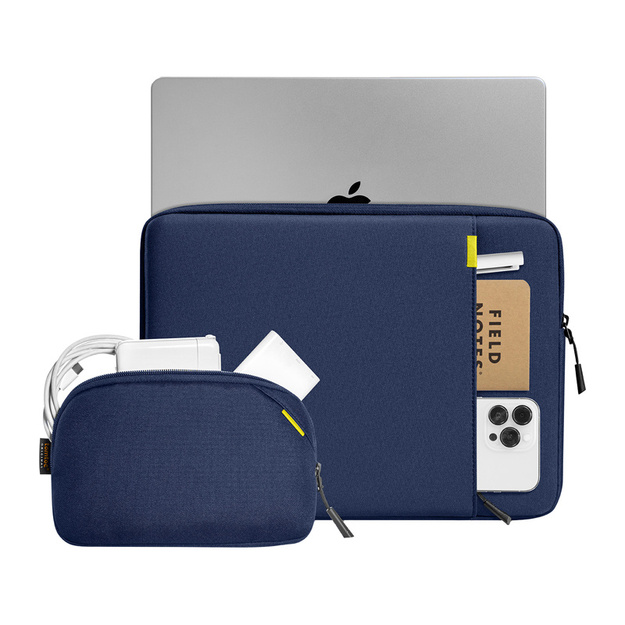 TOMTOC Defender-A13 Laptop Sleeve + 14  Case Set (Navy Blue)