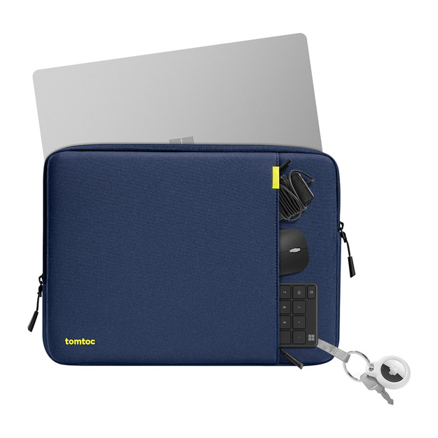TOMTOC Defender-A13 Laptop Sleeve + 14  Case Set (Navy Blue)