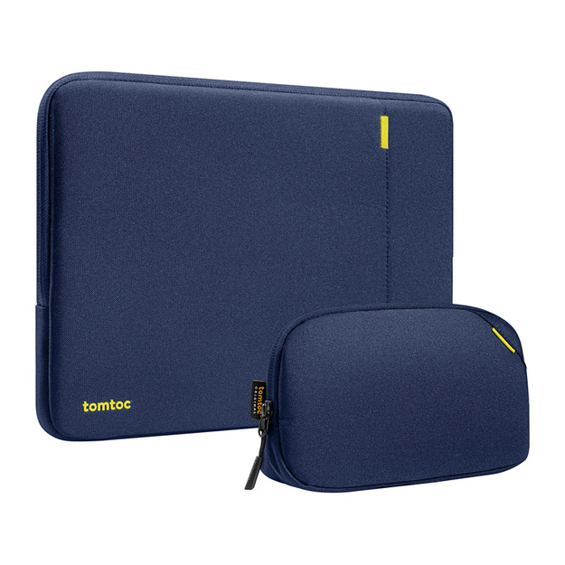 TOMTOC Defender-A13 Laptop Sleeve + 14  Case Set (Navy Blue)