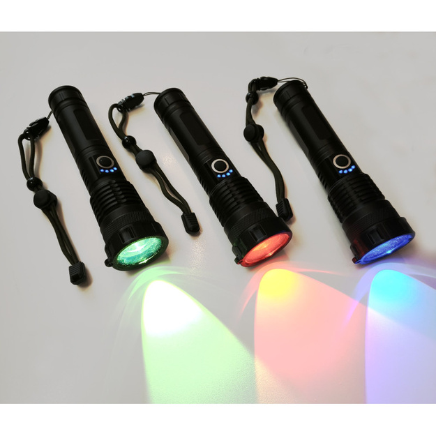 Baltas gaismas lukturis + RGB filtri