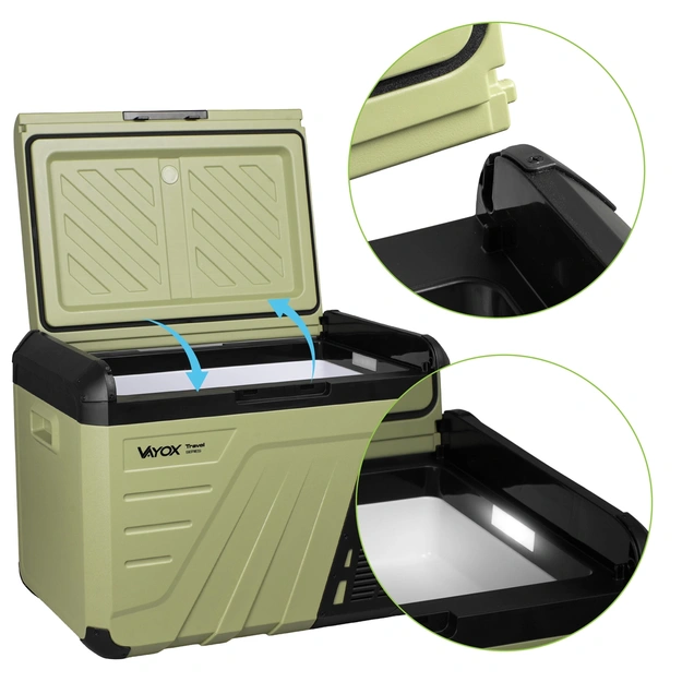 Travel fridge 37L DC 12/24V AC 220-240V, single-chamber, Travel series VA-T37, Vayox