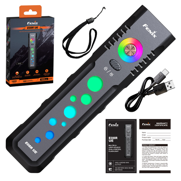 Fenix E08R UE EDC kabatas lukturis, black