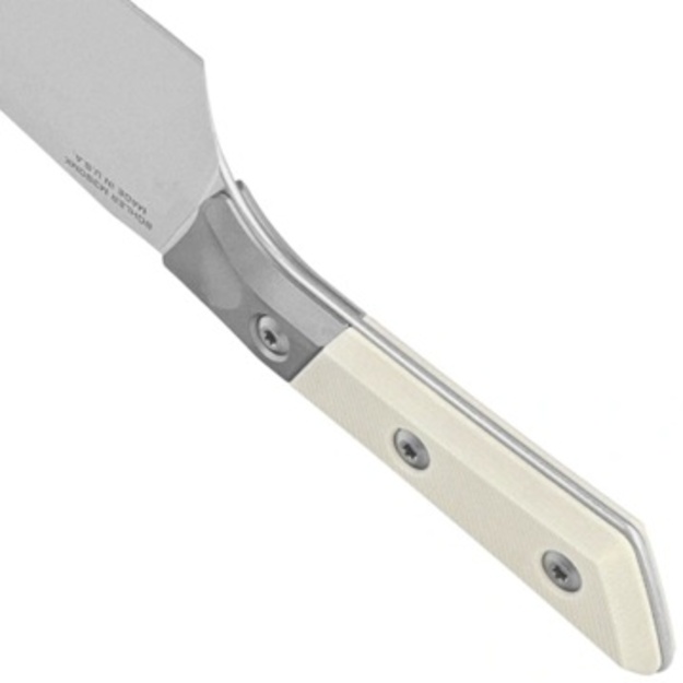 Кухонный нож Microtech Santoku 6 дюймов, титановый больстер/цвет слоновой кости G10, обработка Stonewashed, материал M390MK 3200B-10IV