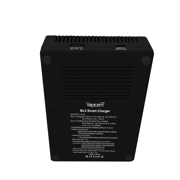 Vapcell BL4 universālais lādētājs ar 4 slotiem Li-ion, LiFePO4, NiMH un 1,5V Li-ion akumulatoriem