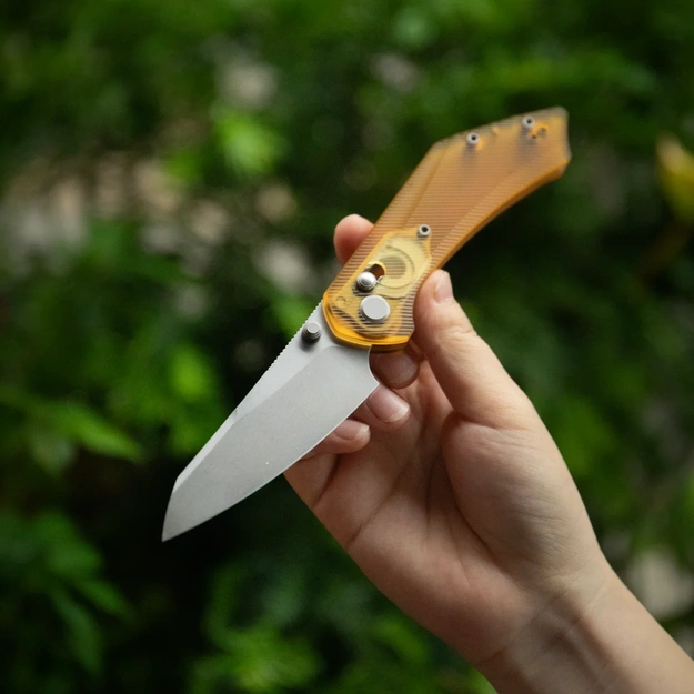 Geo Knife DIVID folding knife Stonewash M390 Blade, Ultem GEO2507K