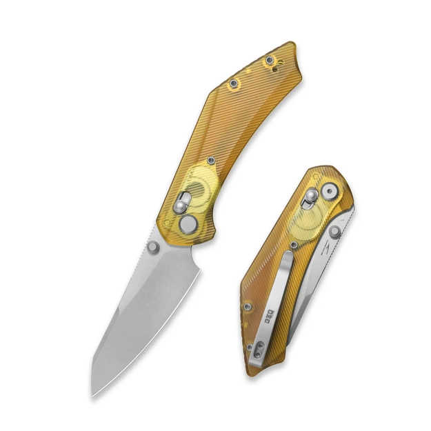 Geo Knife DIVID folding knife Stonewash M390 Blade, Ultem GEO2507K