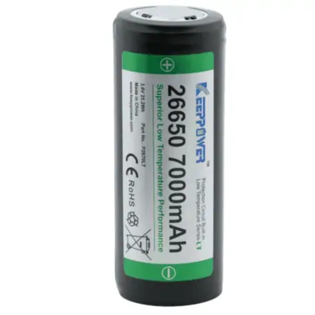 Keeppower 26650 7000mAh 3,6&ndash;3,7 V litija jonu akumulators zemām temperatūrām P2670LT