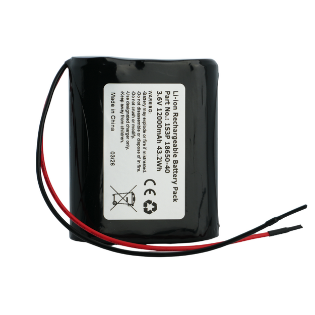 Keeppower 1S3P - 18650 - 12000mAh - 3,6 V - 3,7 V litija jonu akumulatora bloks ar BMS aizsardzību un kabeļa savienotāju