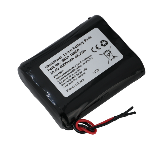 Keeppower 3S1P 18650 4000 mAh 10,8 V - 11,1 V litija jonu akumulatoru bloks ar BMS aizsardzību un kabeļa savienotāju
