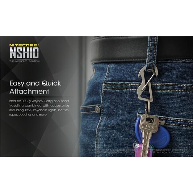 NITECORE NSH10 Титановый многофункциональный карабин с защелкой