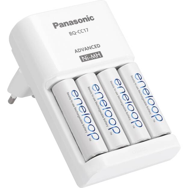 Panasonic Eneloop lādētājs BQ-CC17 + 4 gab R6 / AA Eneloop 2000mAh BK-3MCCE uzlādējams akumulators