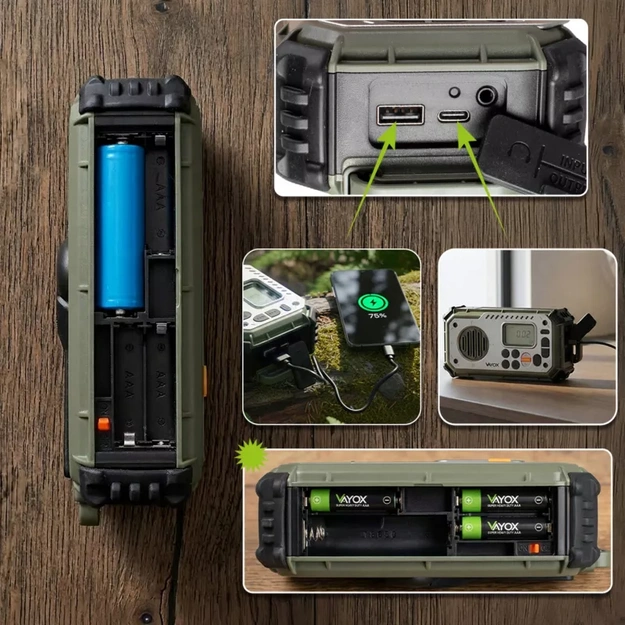 Vayox VA0440 Emergency Radio with Power Bank and Bluetooth