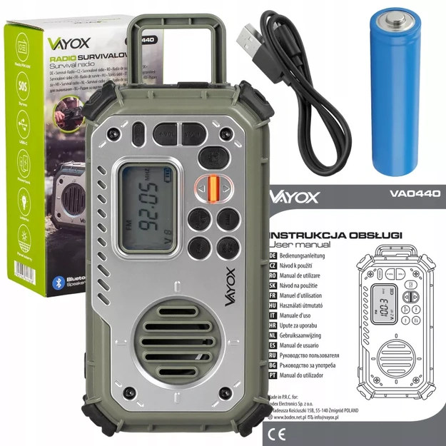 Vayox VA0440 Emergency Radio with Power Bank and Bluetooth