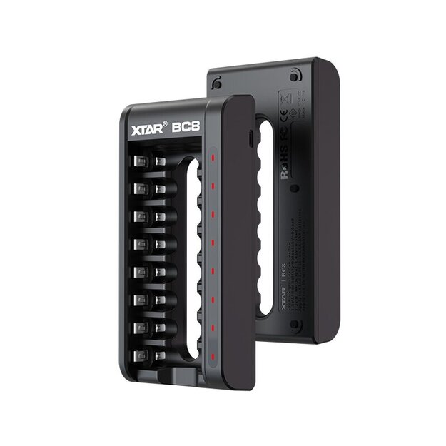 XTAR BC8 lādētājs 1,5 V litija jonu AA / AAA akumulatoriem