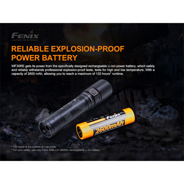 Fenix ​​rokas lukturītis sprādzienbīstamām vidēm 280lm WF30RE