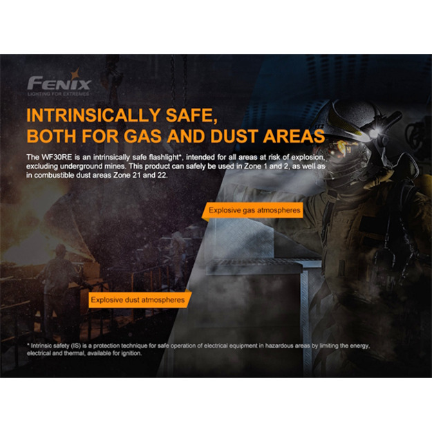 Fenix ​​rokas lukturītis sprādzienbīstamām vidēm 280lm WF30RE