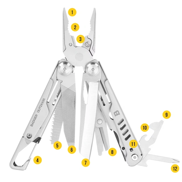 Badger Outdoor daudzfunkcionālais instruments Fang BO-MT-S9
