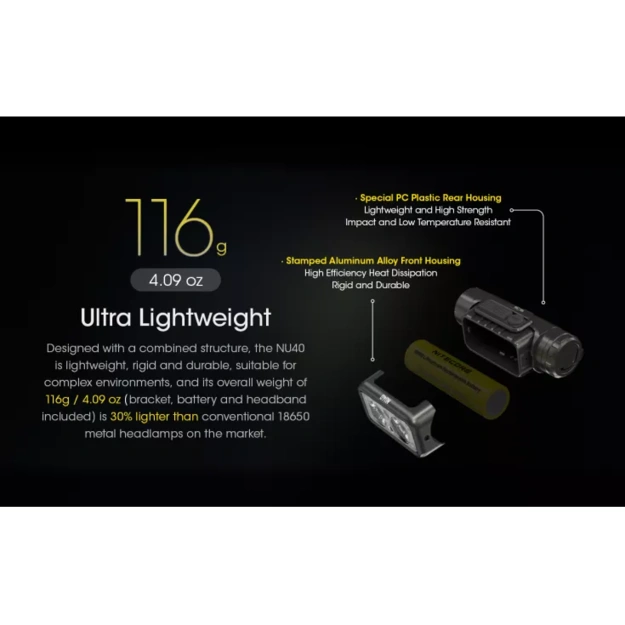 Nitecore NU40 Flashlight 1000 lm