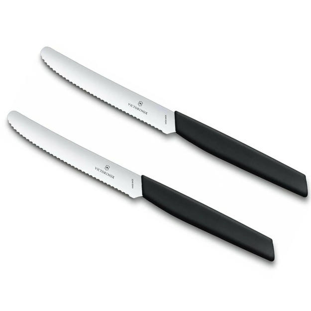 Victorinox Swiss Modern zobainie tomātu naži, 2 gab., 11 cm, Black 6.9003.11WB