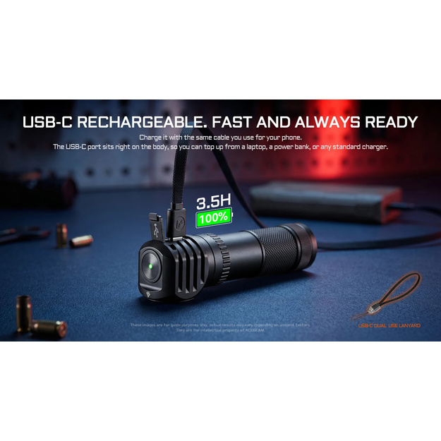 AceBeam H18 uzlādējama galvas lampa 2700lm, 5000K NW High CRI90, 21700
