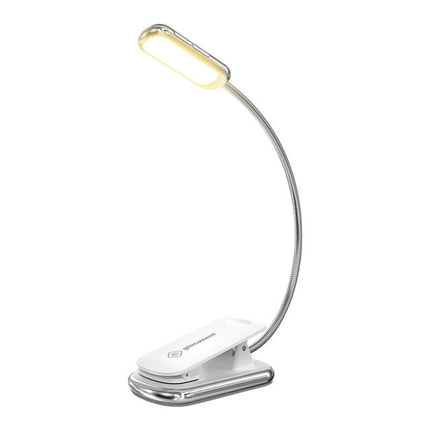 Bezvadu lampa Glocusent Posh Premium grāmatu gaisma, USB-C 1000mAh taimeris (balta)