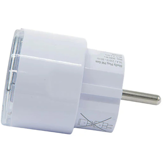 Shelly Plug PM Gen3 Matter 13A smart socket, white