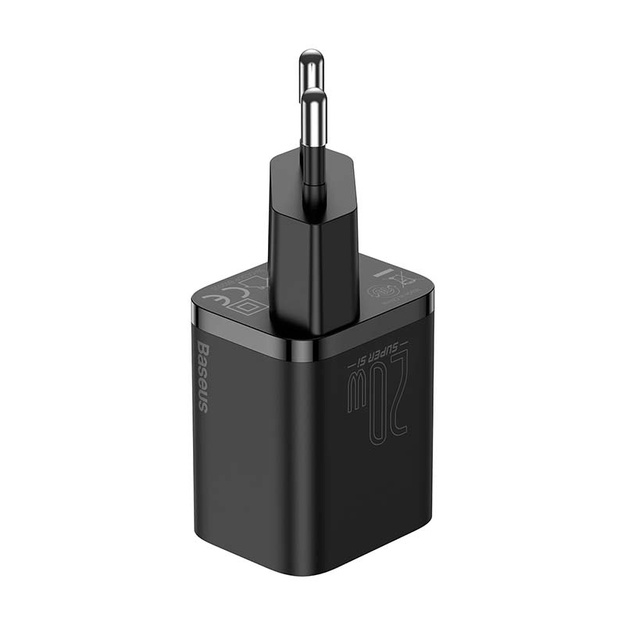 Baseus Super Si ātrais lādētājs 1C 20W ar USB-C Lightning 1 m (melns)