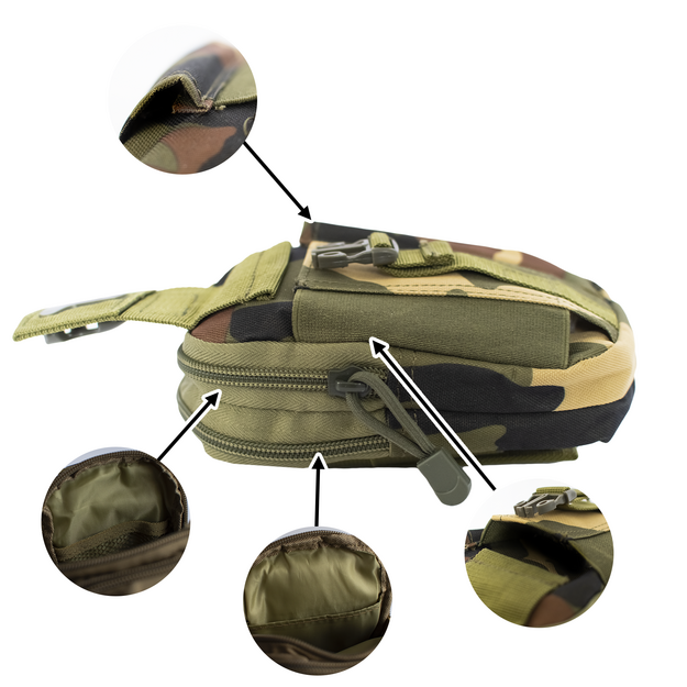 Rokassomiņa, maciņ&scaron; uz jostas, raibs