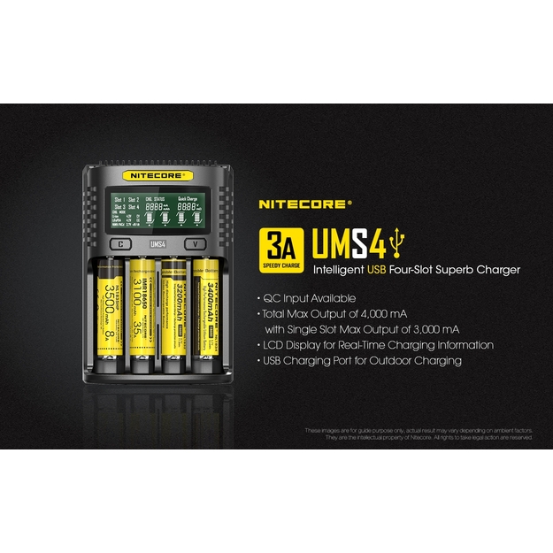 Nitecore UMS4 USB lādētājs
