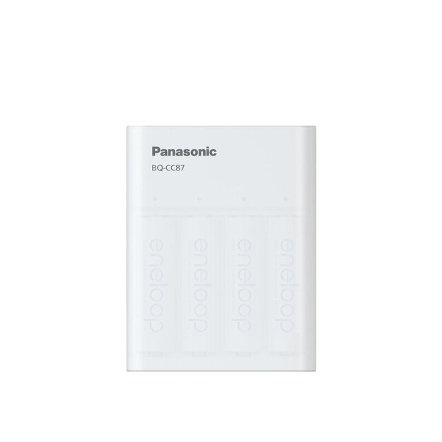 Panasonic Eneloop BQ-CC87 lādētājs / ārējais akumulators + 4 x R6/AA Eneloop 2000mAh Ni-MH BK-3MCDE