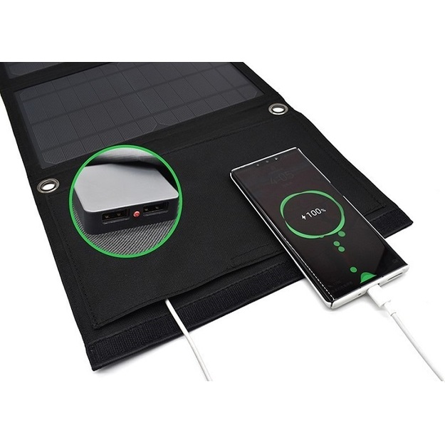 Power Plant saules baterija 14W, 5V, 2.1A, USB