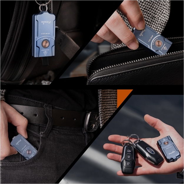 Fenix E03R V2.0 flashlight, grey blue