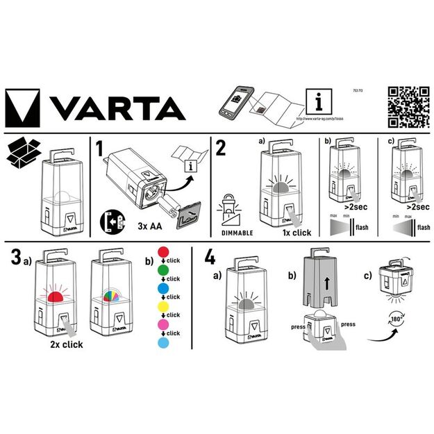 Varta Outdoor Ambiance L10 āra lampa 3xAA 16666