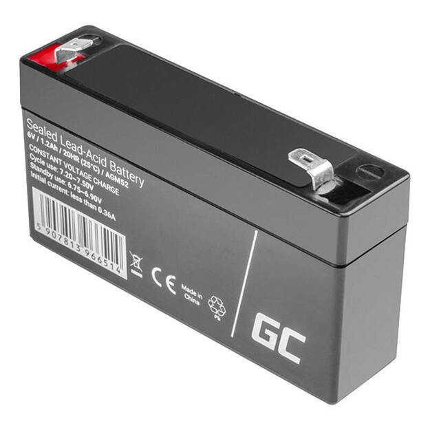 AGM VRLA akumulators AGM52 6V 1.2Ah (signalizācijas sistēmai, kases aparātiem, rotaļlietām)