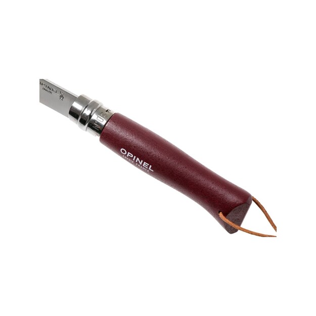 Opinel Trekking No.8 knife with stainless steel blade and burgundy handle