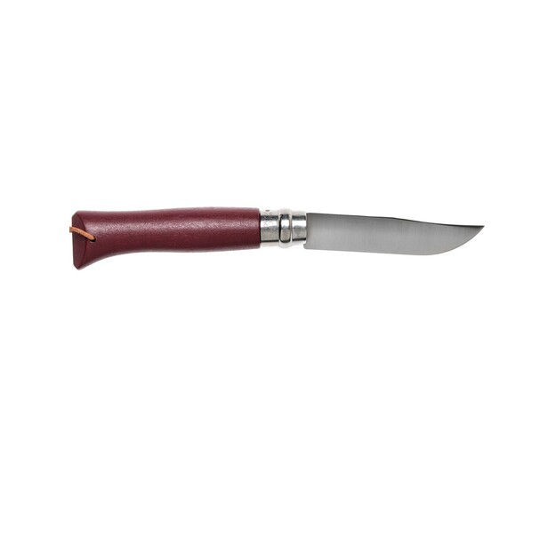 Opinel Trekking No.8 knife with stainless steel blade and burgundy handle