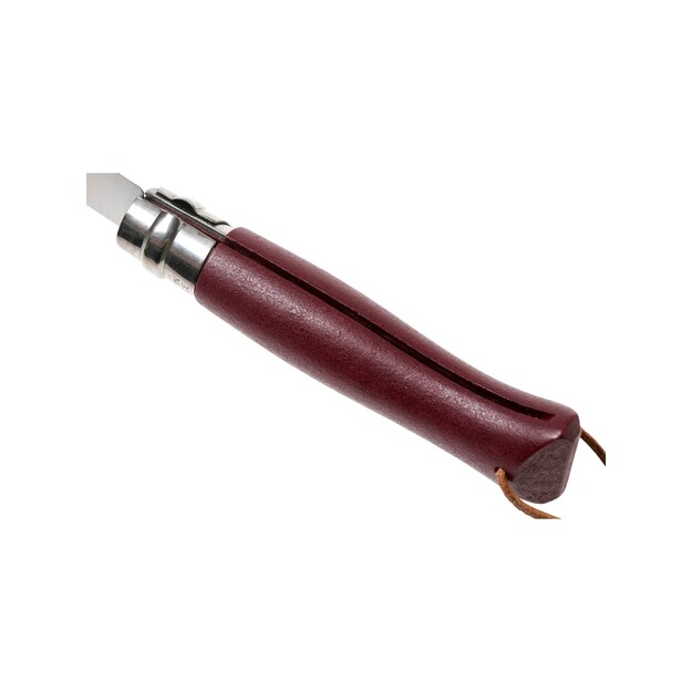 Opinel Trekking No.8 knife with stainless steel blade and burgundy handle