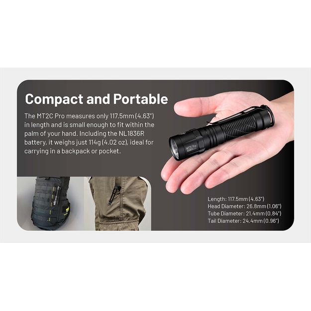 Nitecore lukturītis MT2C Pro 1800lm