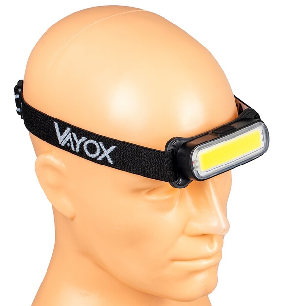 Vayox uzlādējams galvas lukturītis 300lm COB VA0177