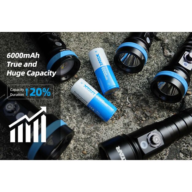 XTAR 26650 6000mAh akumulators