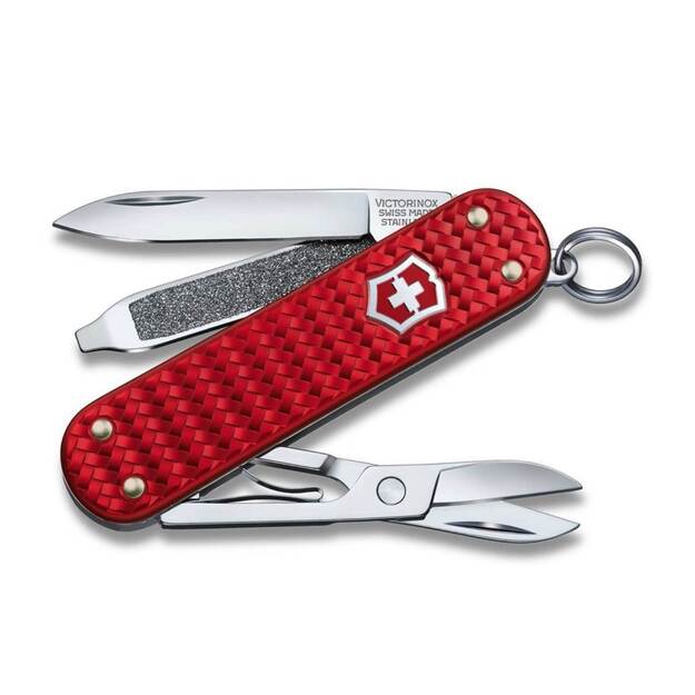 Victorinox Classic Precious Alox Pocket Utility Knife - Iconic Red 0.6221.401G