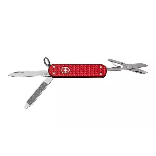 Карманный универсальный нож Victorinox Classic Precious Alox - культовый красный 0.6221.401G