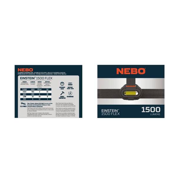 NEBO Einstein Flex 1500 Lūmenu Galvas Lukturis